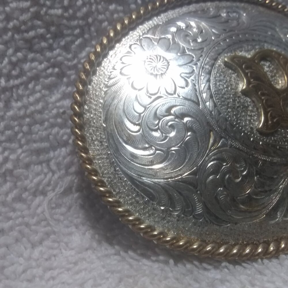 Montana Silversmiths Sterling Silver Plate Letter P Silver Flower Filigree Great - Picture 4 of 11